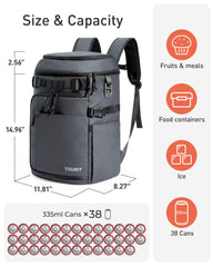 TOURIT backpack cooler top compartment open highlights 4L storage for snacks and drinks