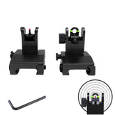 TPO front iron sight with fiber optic dot for quick target acquisition in low light.