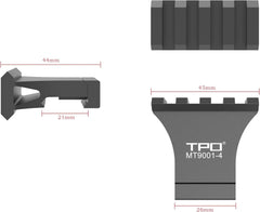 TPO offset rail mount side view highlights slim profile.
