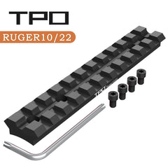 TPO Ruger 10/22 rail mount closeup highlighting durable 6061-T6 aluminum construction.
