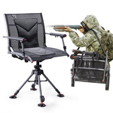TR 360 Degree Swivel Hunting Blind Chair front view highlights silent operation and full swivel