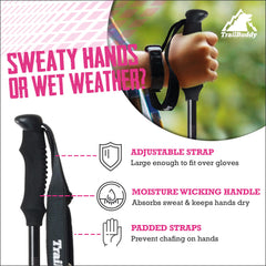 TrailBuddy lever lock system demonstrated for one-handed adjustment.