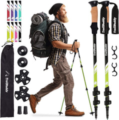 TrailBuddy Trekking Poles in 7075 aluminum showing premium durability on rugged trails