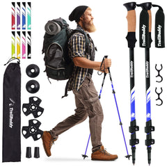 TrailBuddy Trekking Poles collapsible in a backpack for quick travel