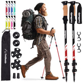 TrailBuddy Trekking Poles extended to 54 inches for tall hikers.