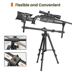 Trakiom hunting rest height adjustment knob enables fast setup.
