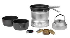 Trangia 25-6 ultralight stove kit assembled for compact backpacking meals.