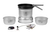 Trangia 27-3 UL stove kit with gas burner setup for compact backpacking cooking