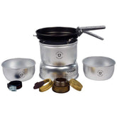 Trangia 27-3 ultralight stove kit with stovetop pots for compact camping meals.