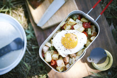 Trangia Mess Tin aluminum build offers lightweight, durable storage.