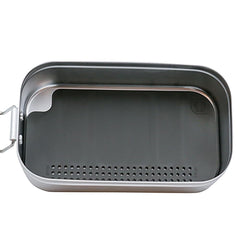 Trangia Multiboard gray cutting board ready for camp prep beside Mestin.