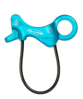 TRANGO Aries belay device front view showing dual V channels for controlled braking