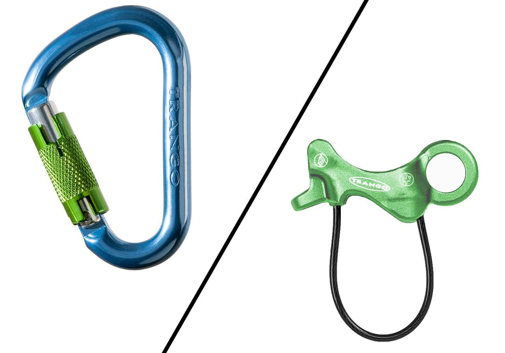 TRANGO Aries belay device in guide mode for safe direct belay on alpine routes