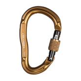 TRANGO HMS K carabiner with screwlock gate in Coyote finish for secure rope handling