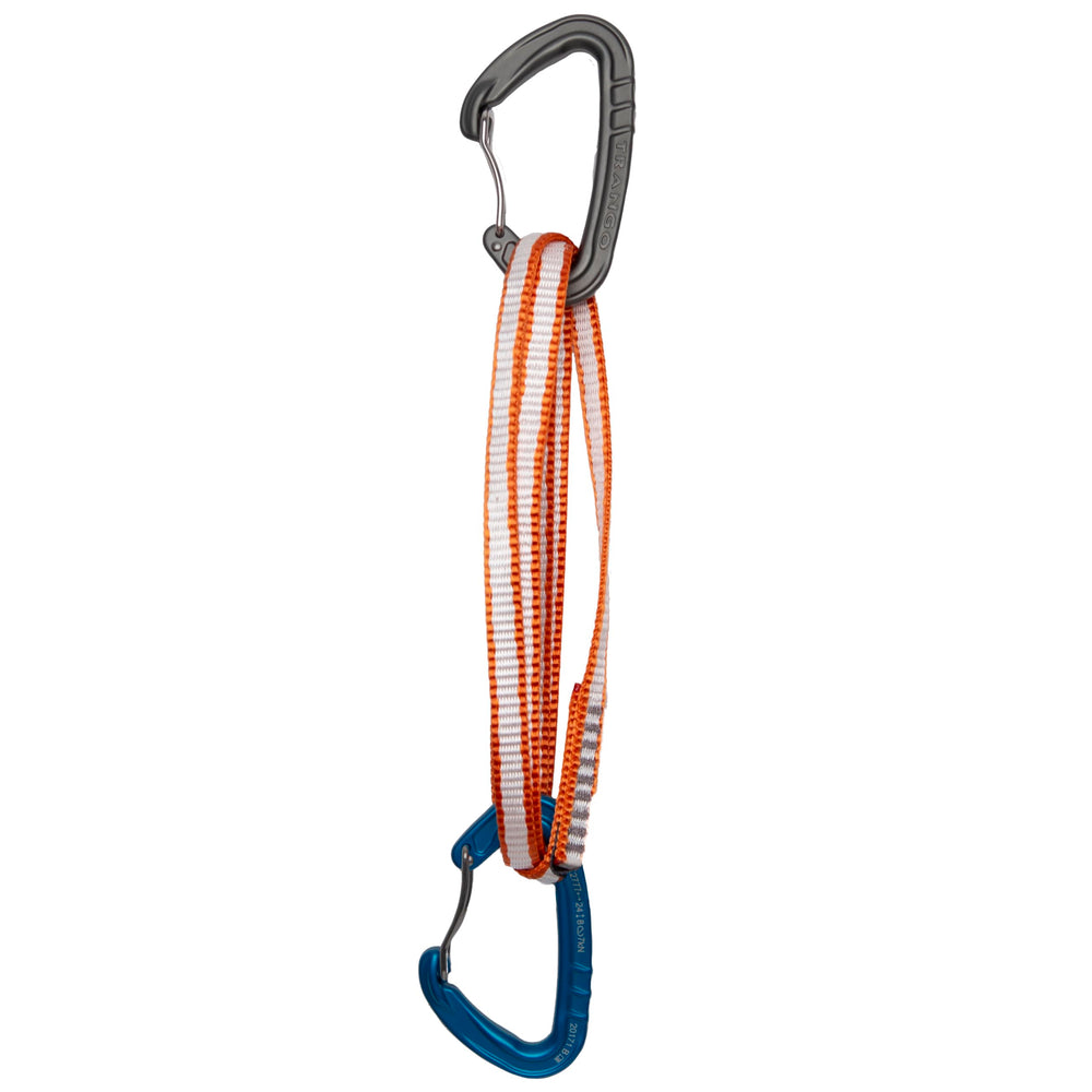 TRANGO Phase Alpine Draw extendable wiregate quickdraw for reduced rope drag on alpine climbs