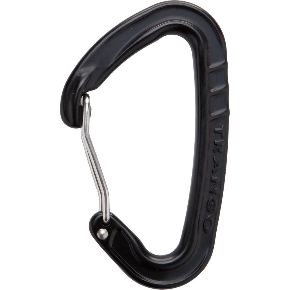 Trango Phase Carabiner black 90mm for secure rope connections during climbs.