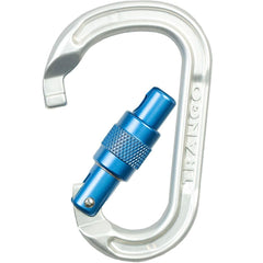 TRANGO Physic blue carabiner nose with keylock enables snag-free clipping.