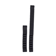 TRANGO Straight Dogbone Black 24cm close-up highlights 22kN strength for climbing use.