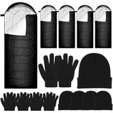Tranqun 15pcs sleeping bags black set ready for camping with lightweight warmth