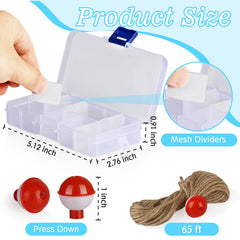 Transparent PP plastic tackle box showing contents