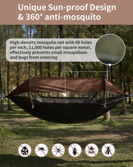 Travel Bird 440lb capacity hammock-tent supports two adults or kids