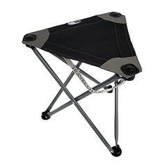 Travel Chair Big Slacker Stool folded for easy transport.