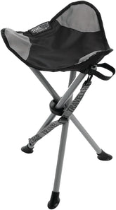 Travel Chair Slacker Tripod Chair closed for ultra-compact trail seating.