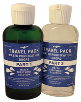 Travel Pack chlorine dioxide drops Part 1 bottle for quick on-the-go purification.