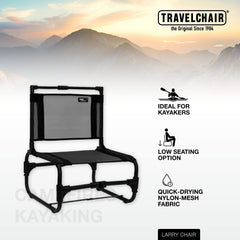 Travel Chair Larry Chair with carry bag ready for easy transport