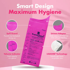 TravelJane pink women-design urinal bag discreet use