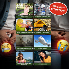 TravelJohn leakproof durable urinal bags with puncture-proof LIQSORB for safety.