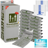 TravelJohn urinal bag seal shows secure reseal for safe storage on trips.