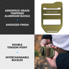 Trayvax Cinch Belt concealed carry-ready setup with holster compatibility for discreet access.