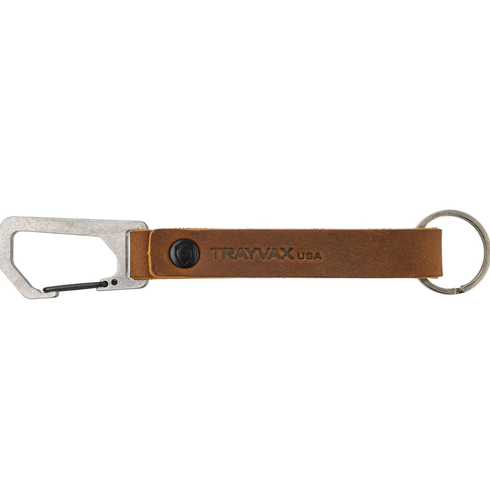 Trayvax Keyton leather strap close-up showing premium craftsmanship for daily carry.