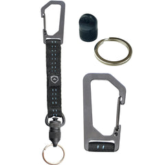 Trayvax Link Lanyard keychain assembly showcases durable climb-spec nylon construction.
