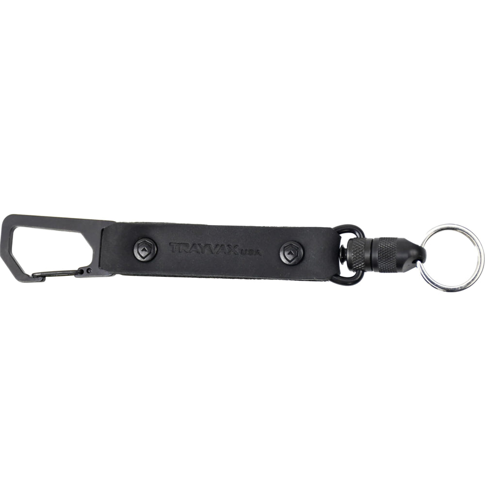 Trayvax Link Lanyard leather keychain with belt clip for quick access