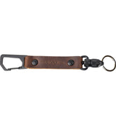 Trayvax Link Lanyard leather keychain with clip for quick access