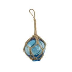 Nautical light blue glass float ball decor for indoor or outdoor spaces
