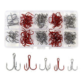 130-piece treble hooks kit with four sizes 4# 6# 8# 10#