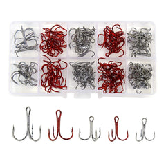 130-piece treble hooks kit with four sizes 4# 6# 8# 10#