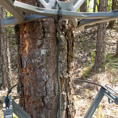 Umbilical bungee tether diagram for treestand