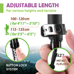 TREKOLOGY Trek-Z EVA foam shaft provides a secure grip across terrains.