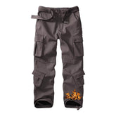 TRGPSG men's fleece-lined hiking pants front view show warmth and rugged durability