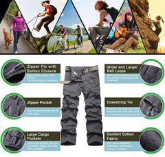 TRGPSG women's cargo pants fit adjustment, side view, customizable comfort for hiking or travel.