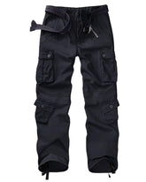 TRGPSG women's casual cargo pants front view highlighting adjustable waistband for secure fit