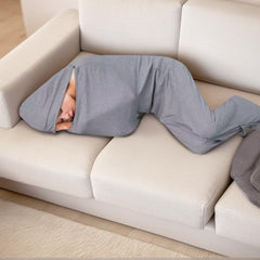 TRIKLOVPO packed sleep pod in luggage illustrates convenient, portable comfort on trips.