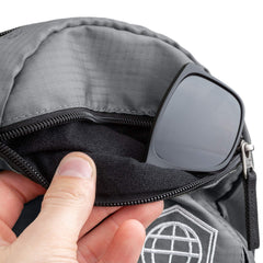TRIPPED Granite Grey 35L Backpack reinforced luggage strap for secure travel attachment
