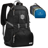 TRIPPED Travel Gear traveling backpack foldable black 35L ready for carry-on adventures.
