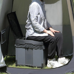 TRIPTIPS Updated Portable Potty open and ready for quick outdoor setup.
