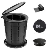 TRIPTIPS Upgrade Retractable Portable Toilet folded for easy transport and storage.